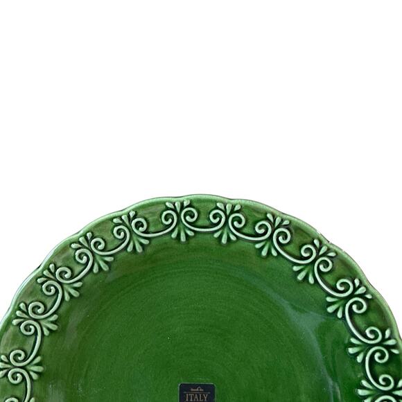 Maioliche Jessica Made in Italy Christmas Dinner Plates 11" Set 4 Holiday Green - Picture 3 of 12